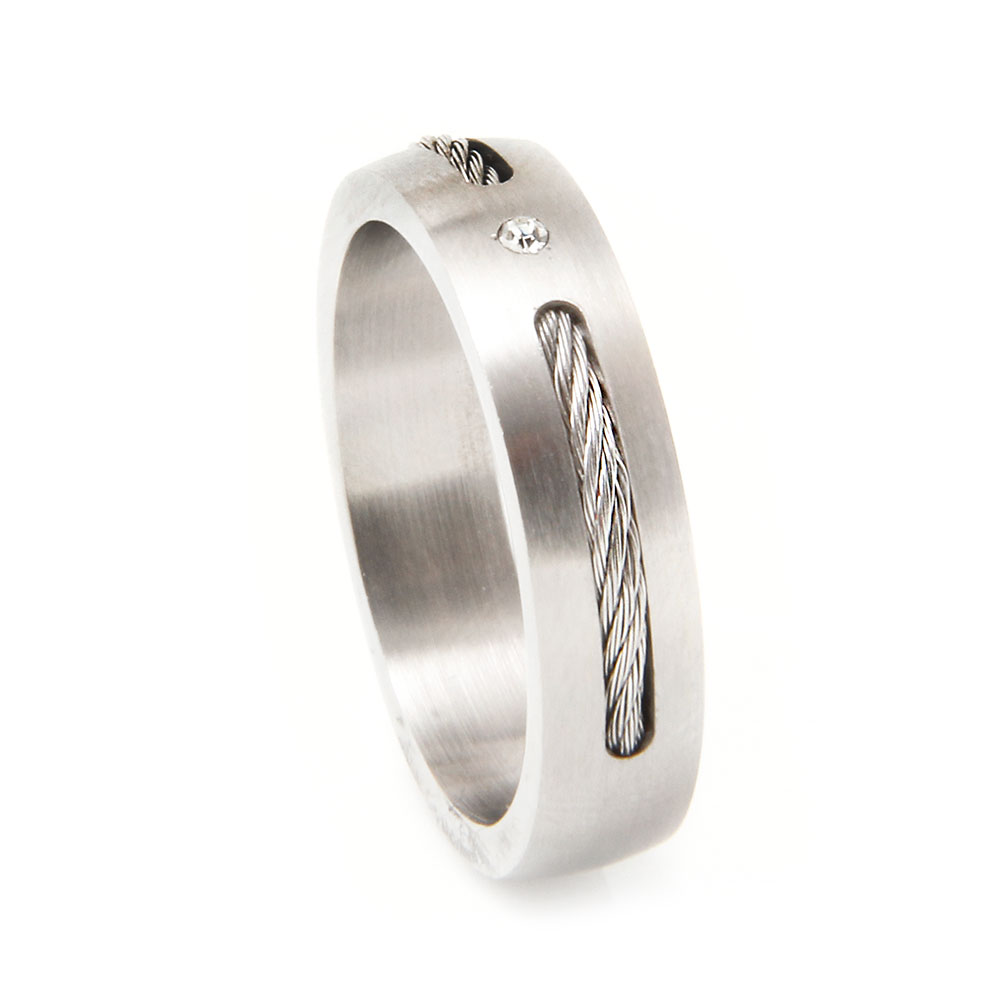 Men's Stainless Steel Cable Ring SSRB017