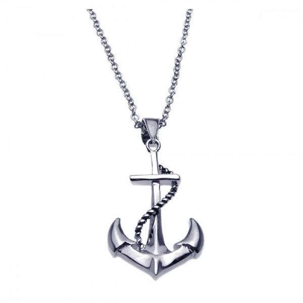 Sterling Silver Anchor Necklace SBGP00180