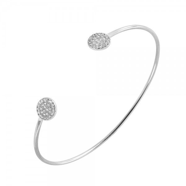 Sterling Silver Circle Cuff Bracelet SBGB00236