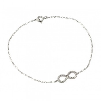 Sterling Silver Clear CZ Infinity Bracelet SSTB00495RHD