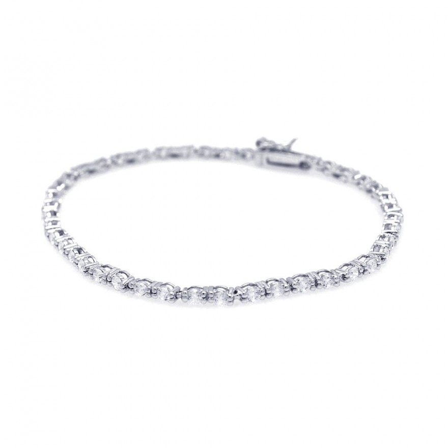 Sterling Silver Clear CZ Round Tennis Bracelet SSTB00424