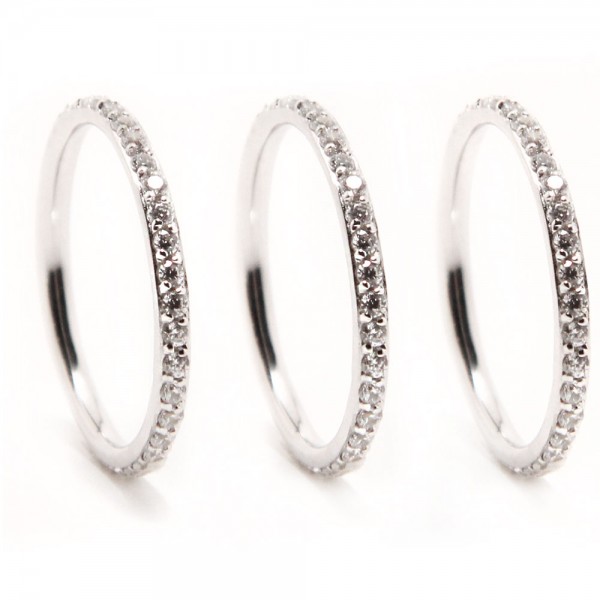 Sterling Silver CZ Stackable Ring Set SSTR00513