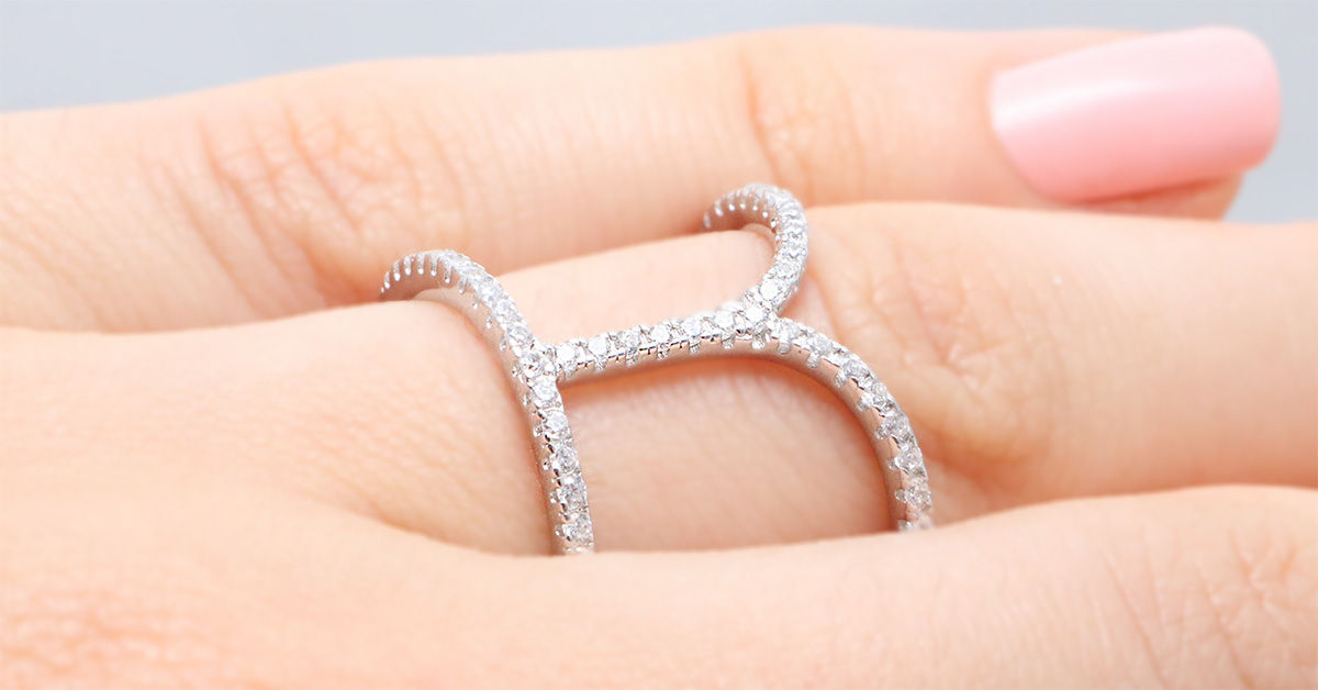 Sterling Silver Open Dip Bar Ring SBGR00972