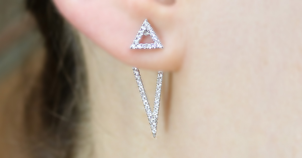 Large Double Triangle Earrings - Sfoo Jewelry