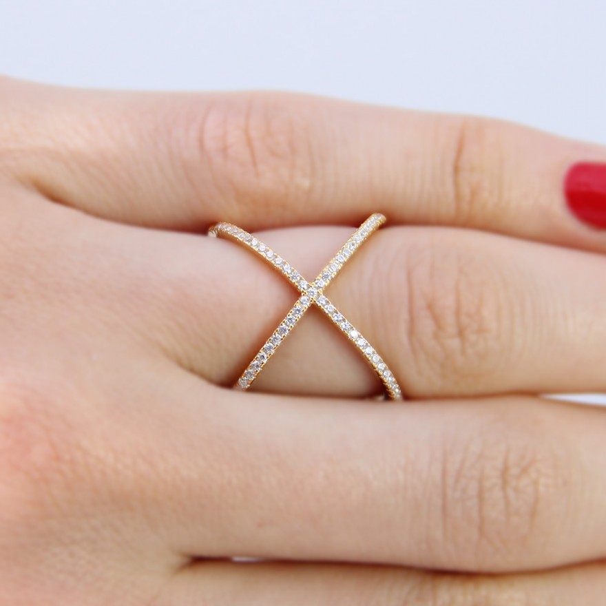 Criss Cross Sterling Silver Ring