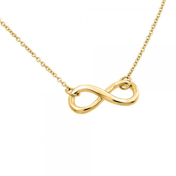 Sterling Silver Gold Infinity Pendant Necklace SSTP01373GP