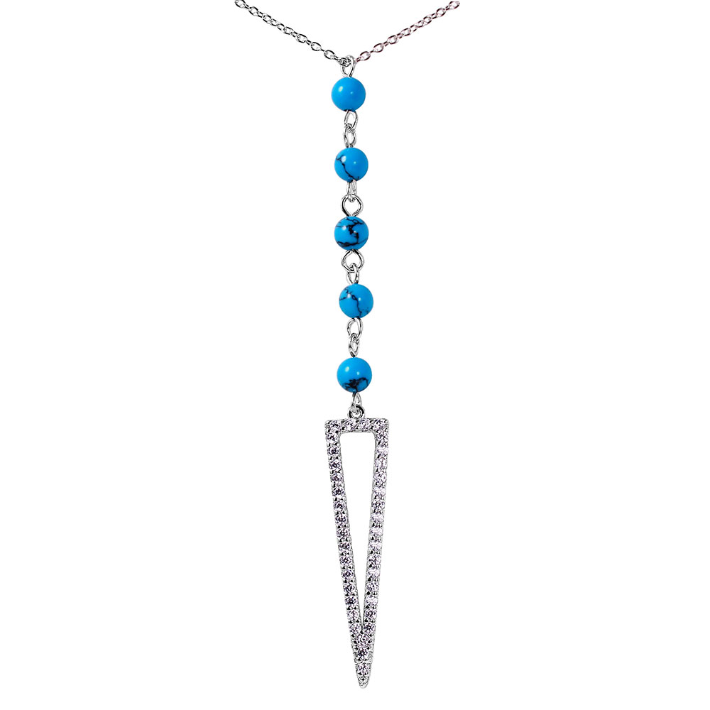 Sterling Silver Turquoise Open Arrow Necklace SBGP01062