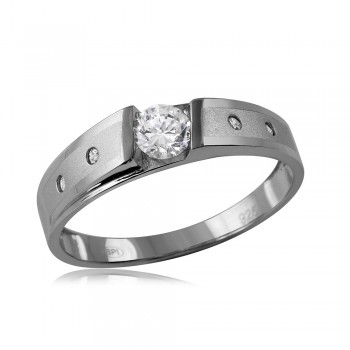 Sterling Silver Matte Finish Men's Wedding Ring SGMR00115RH