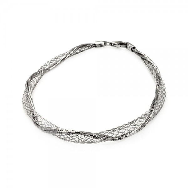 Sterling Silver Net Wrap Bracelet SITB00111RH