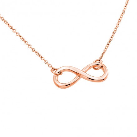 Sterling Silver Rose Gold Infinity Pendant Necklace SSTP01373RGP