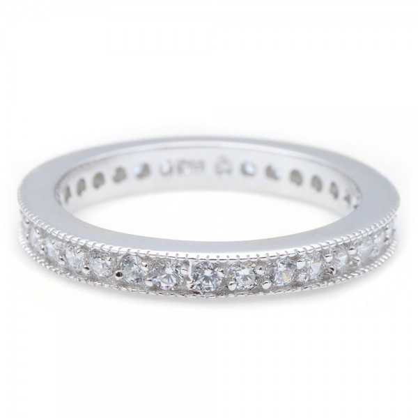 Sterling Silver Stackable CZ Eternity Band SBGR00567
