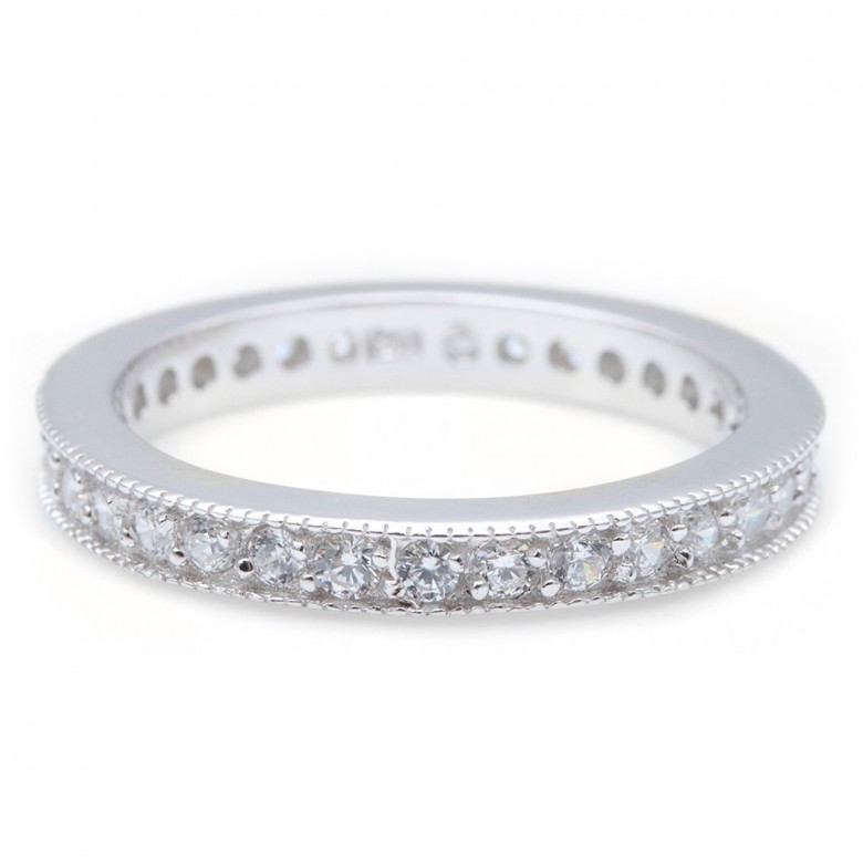 Sterling Silver Stackable CZ Eternity Band SBGR00567