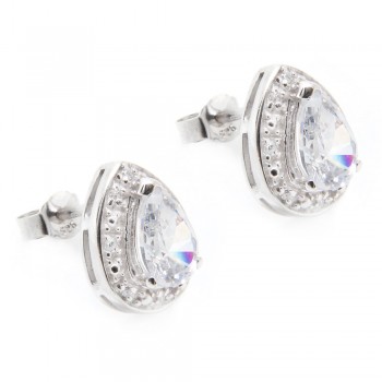 Sterling Silver Pear Stud Earrings SSTE00930