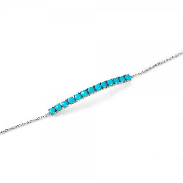 Sterling Silver Turquoise Bar Bracelet SSTB00515