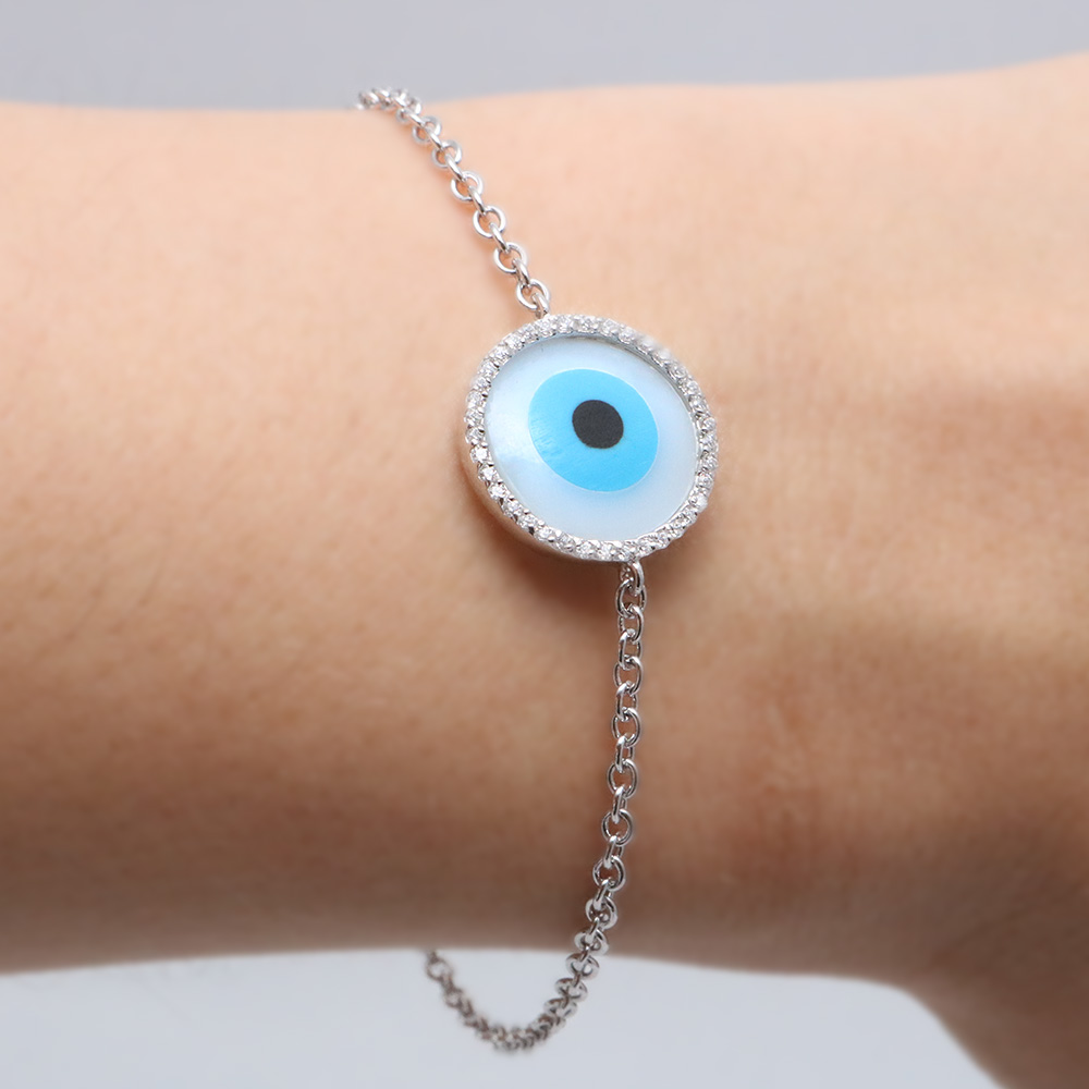 Minimalist Evil Eye 925 Sterling Silver Bracelet | SUTRA WEAR – Sutra Wear